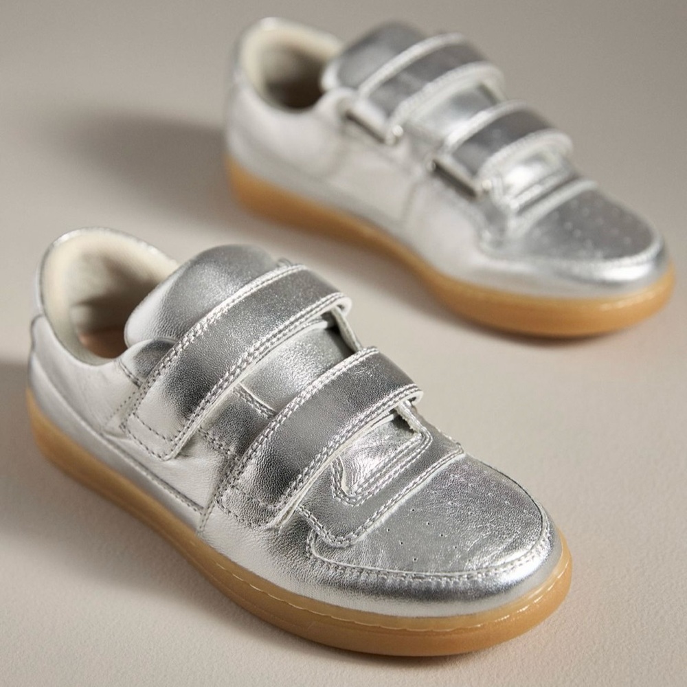 SILENT D 🪙 Monna Silver Sneakers - Size 8.5